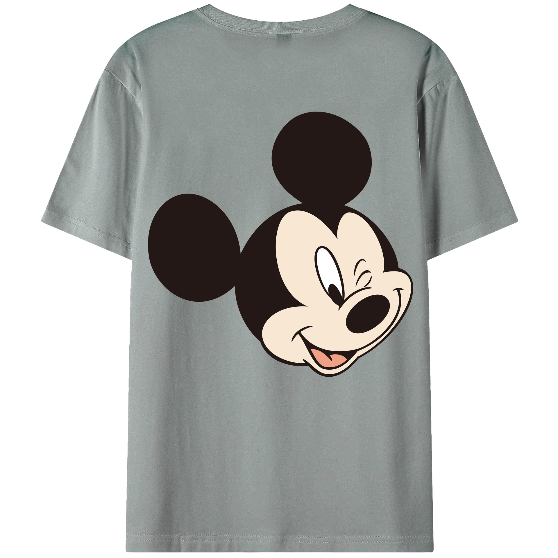ミッキーマウス Mickey Mouse 綿100％ メンズ半袖Tシャツ（バックプリント） 通気性